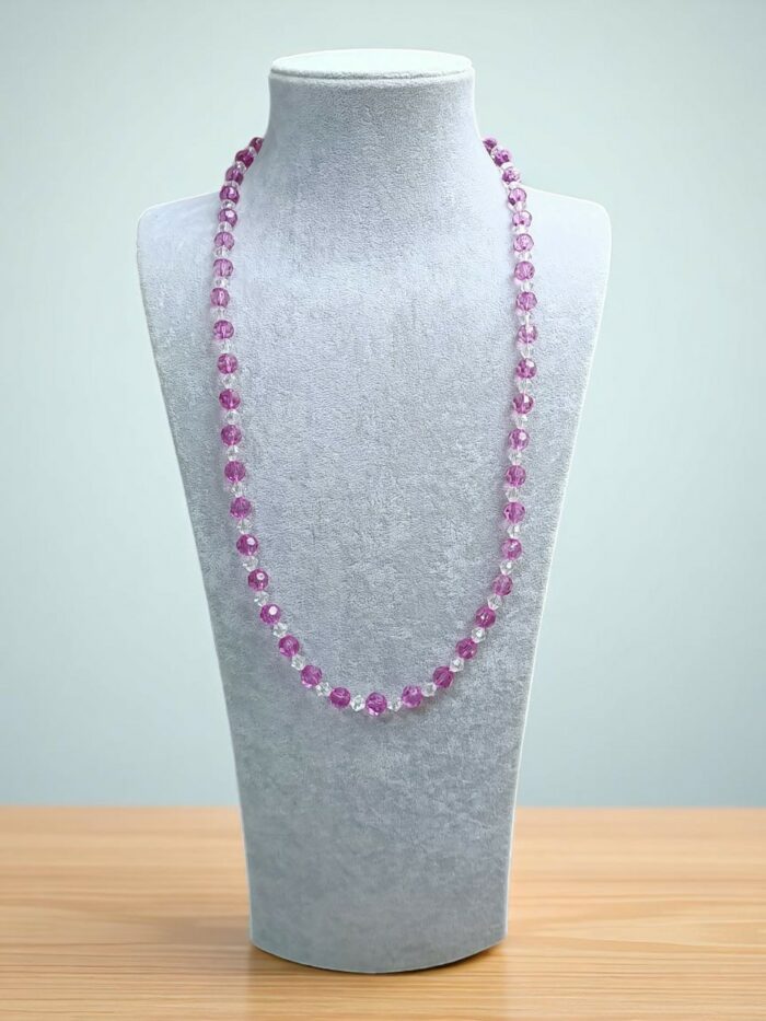 Pembe Beyaz Kristal Kolye