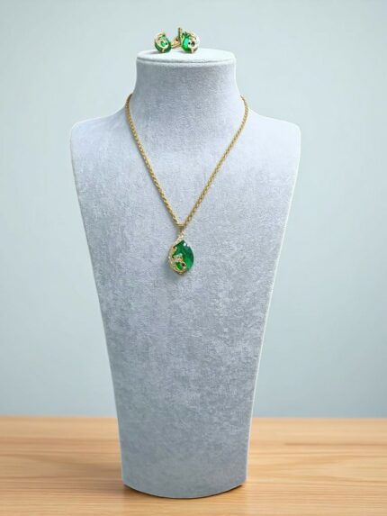 Zirkon Taşlı Yeşil Set