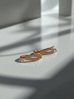 Zirkon Taş Rodyum Kaplama Küpelik Bronz Model 6